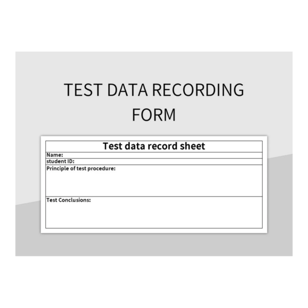 Data Recording Spreadsheet Pack