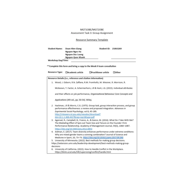 Research Summary Templates