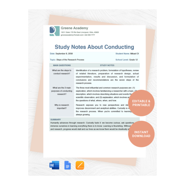 Research Note Organization Pack